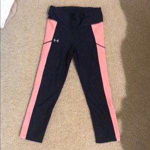 Under Armour Navy and Pink Cropped Leggings